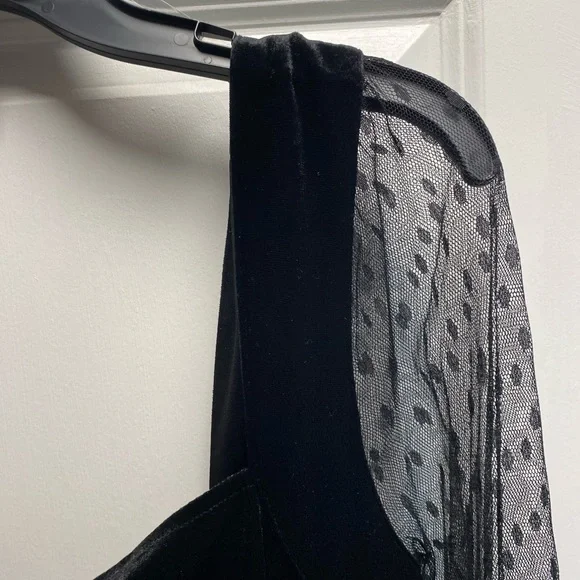 Junior’s Size XXL Mesh Sleeve Velvet Bodycon Dress - Picture 3 of 7